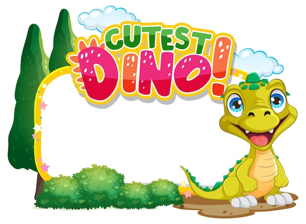 Vector el adorable dinosaurio en la naturaleza