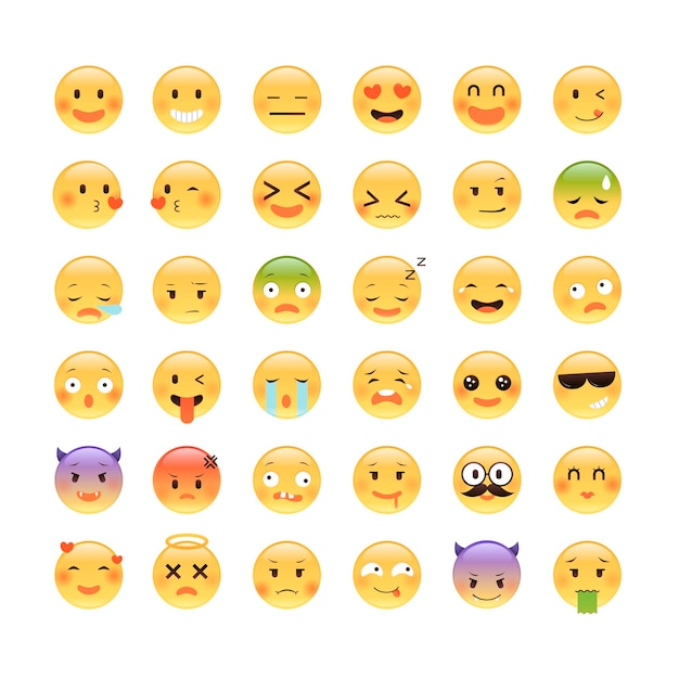 Adorable diseño clásico de emoticonos.