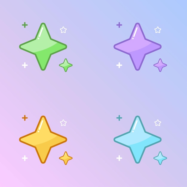 Adorable estrella brillante de color pastel.