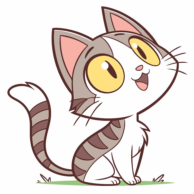 El adorable gatito de dibujos animados