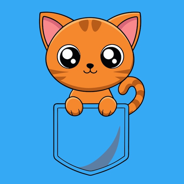 Adorable gato de dibujos animados colgado gráfico vectorial