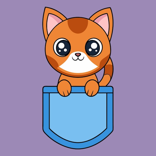 Adorable gato de dibujos animados colgado gráfico vectorial
