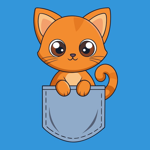 Adorable gato de dibujos animados colgado gráfico vectorial