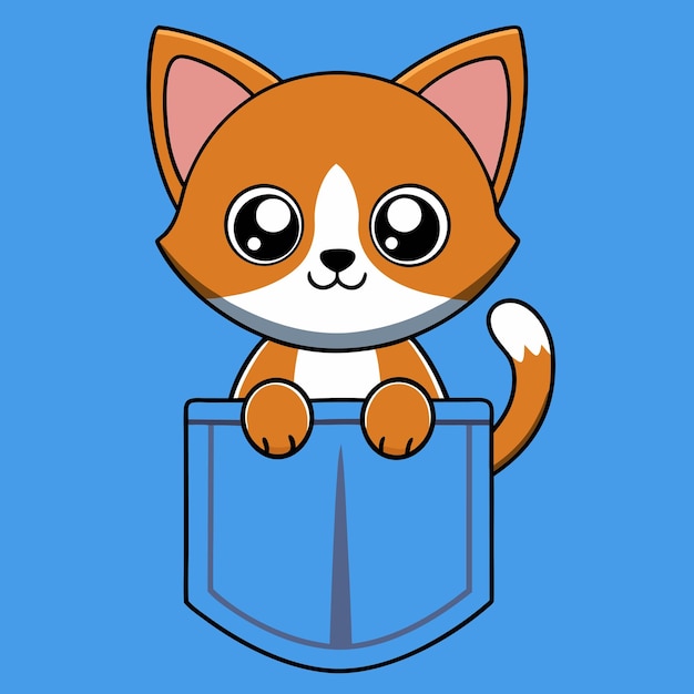 Adorable gato de dibujos animados colgado gráfico vectorial