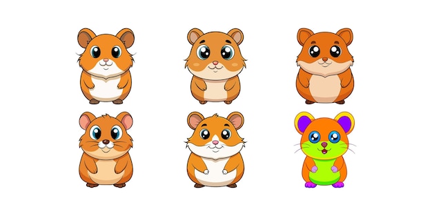 El adorable hámster una deliciosa ilustración para los caprichosos diseños de los conjuntos de 10 paquetes