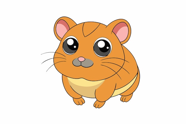 Adorable Hamster Ilustración vectorial Clipart de dibujos animados y diseño de arte de líneas para gráficos impresos
