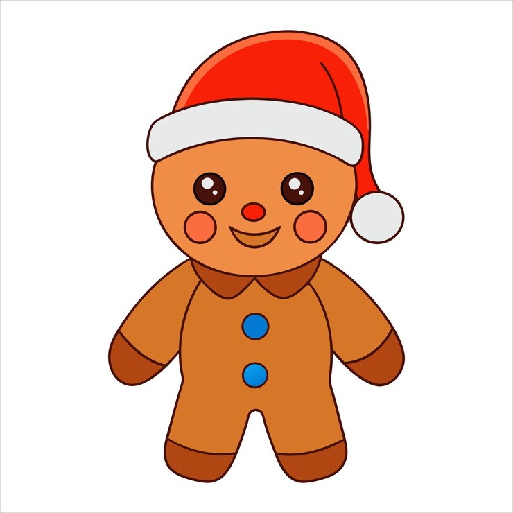 Adorable ilustración de animales de pan de jengibre para Navidad y Año Nuevo