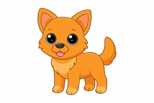 Adorable Ilustración vectorial de perro Arte de línea de dibujos animados Diseño de clipart