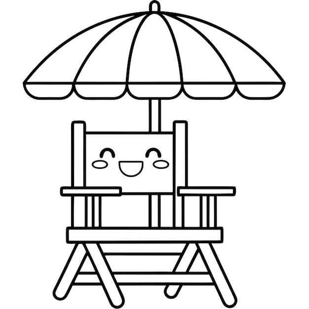Adorable ilustración vectorial Silla garabateo página para colorear para niños
