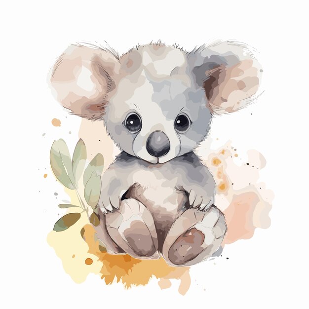 Vector adorable koala personaje de dibujos animados aislado