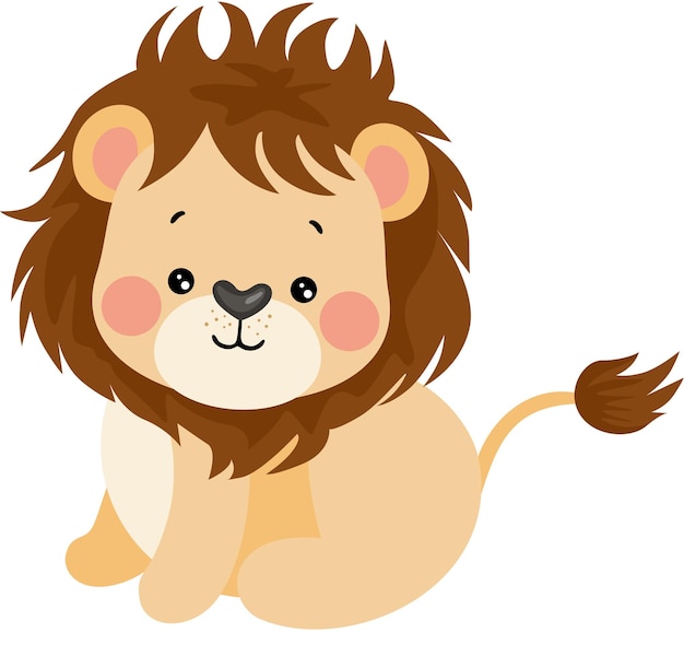 Adorable león aislado en blanco
