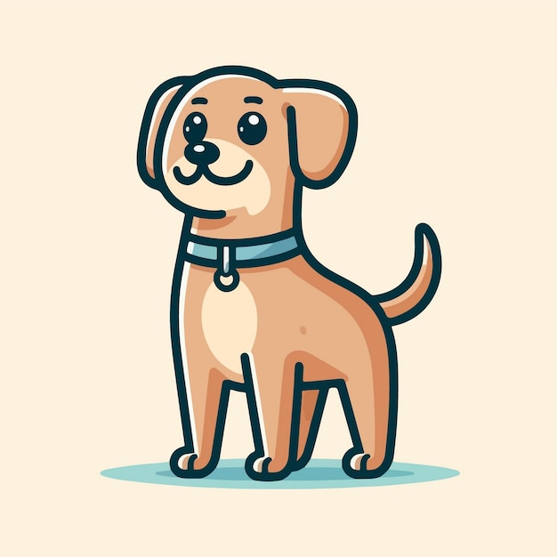 Adorable y lindo perro logotipo de dibujos animados mascota animal