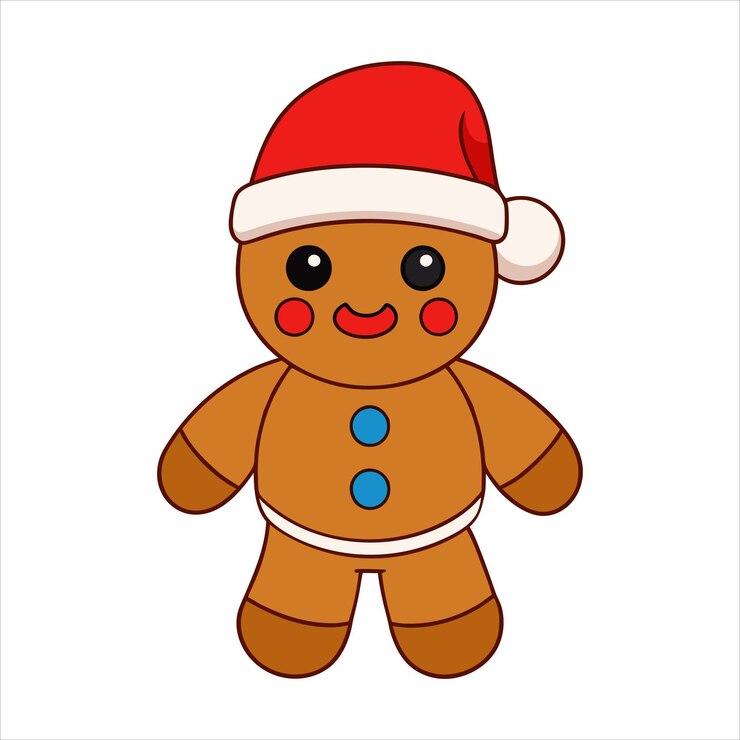 Adorable Navidad y año nuevo pan de jengibre animal ilustración de arte vectorial