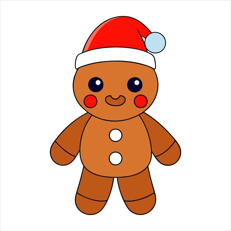 Adorable Navidad y año nuevo pan de jengibre animal ilustración de arte vectorial