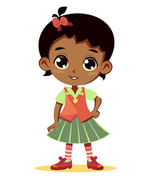 adorable niña negra posando