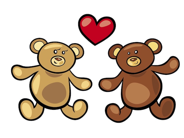 La adorable pareja de osos de peluche