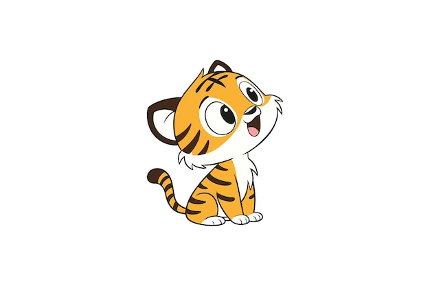 Adorable pequeño tigre real de Bengala Vector para uso de diseño