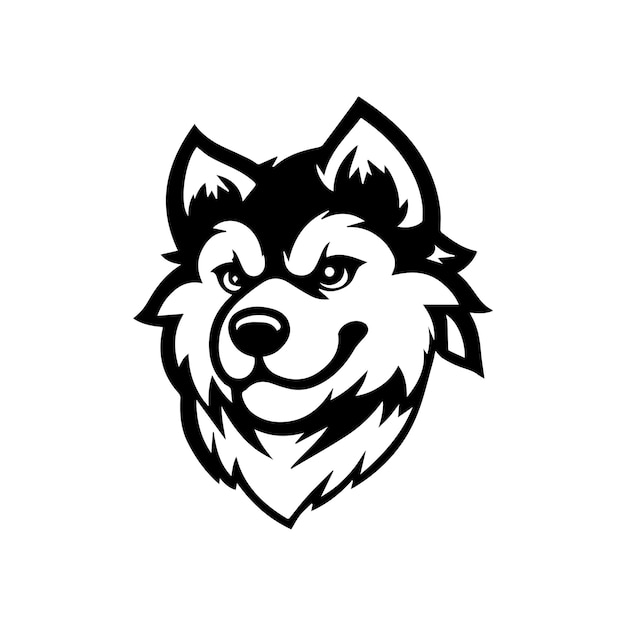 adorable perro esperando su bocadillo lindo con logotipo en blanco y negro