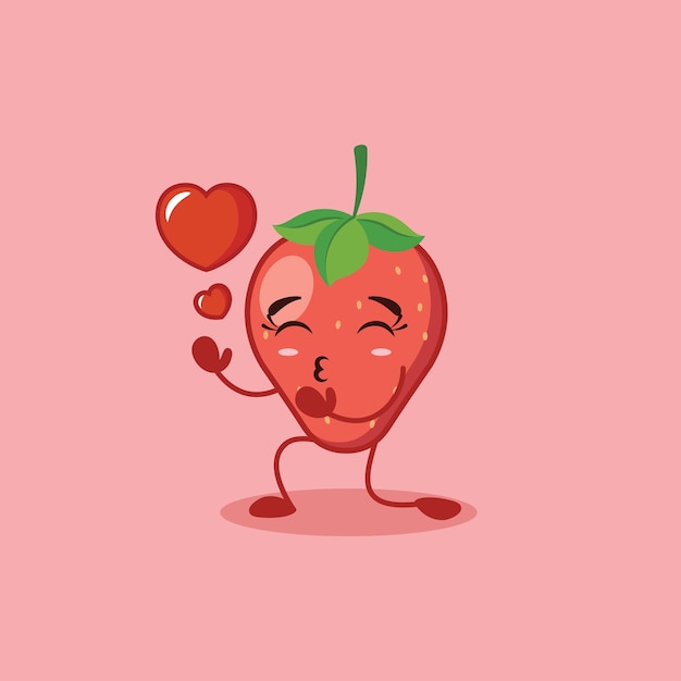 El adorable personaje de fresa expresa su amor a alguien