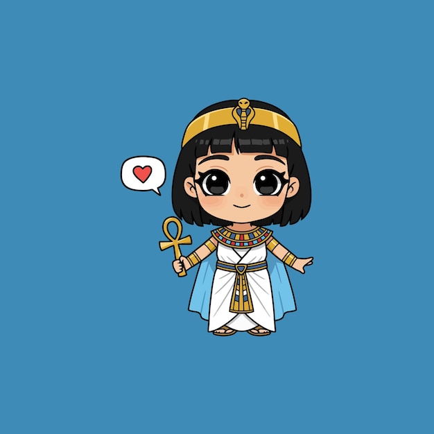 La adorable princesa egipcia Chibi Arte del anime