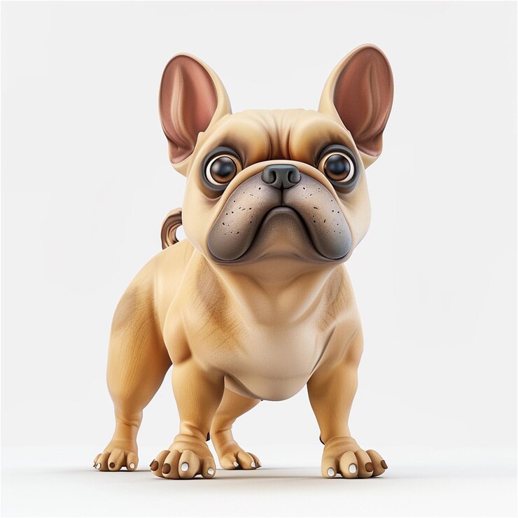 Vector adorable retrato de un cachorro de bulldog francés