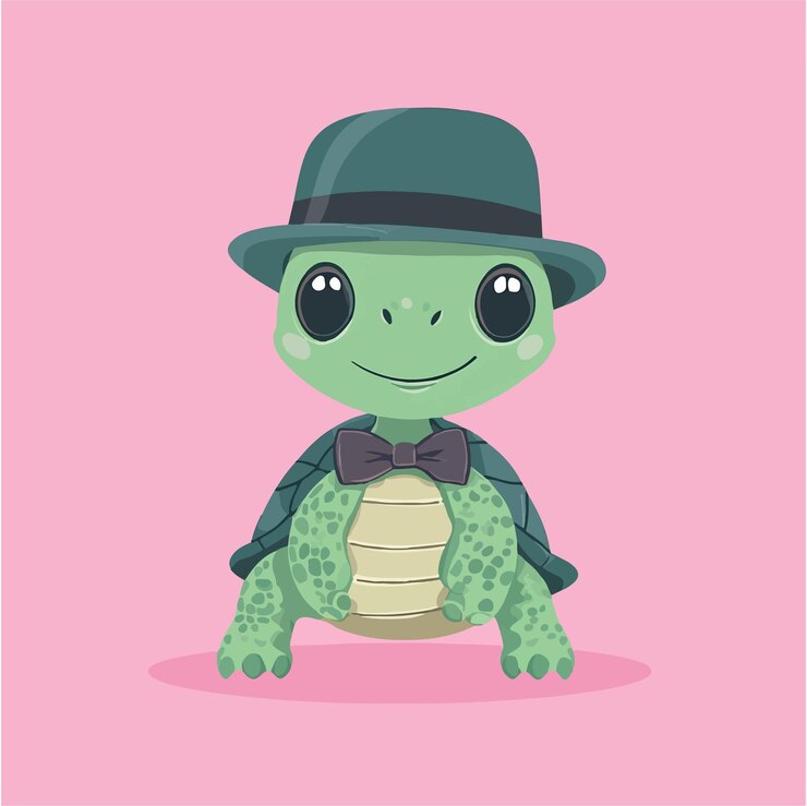Vector adorable retrato vectorial de una tortuga ilustración vectorial