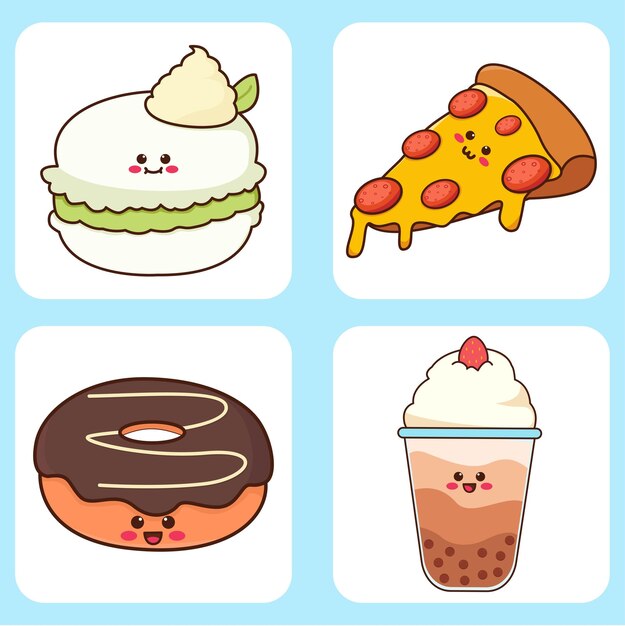 La adorable selección de comida de Kawaii