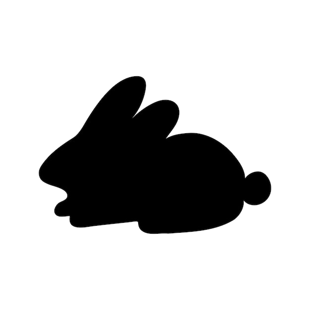 Adorable silueta de conejo para la decoración de Pascua Ilustración dibujada a mano divertida