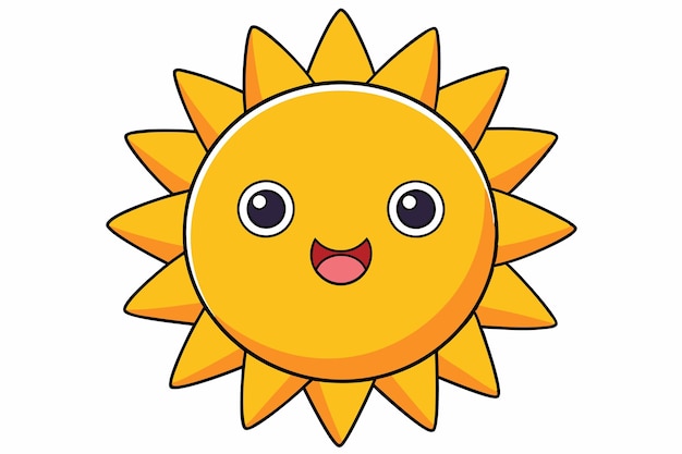 Adorable Sun Vector Art Clipart Ilustración de dibujos animados para uso impreso y digital