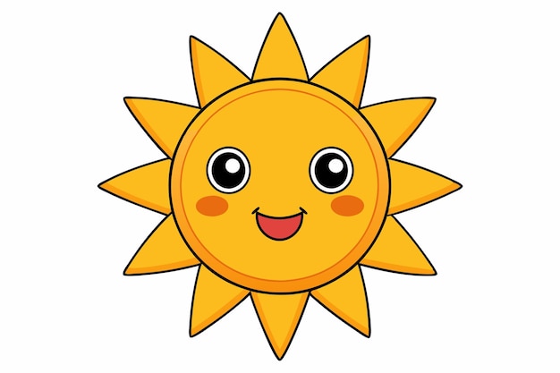 Adorable Sun Vector Art Clipart Ilustración de dibujos animados para uso impreso y digital