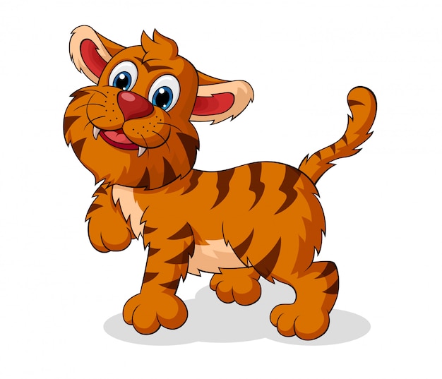 Adorable tigre de dibujos animados