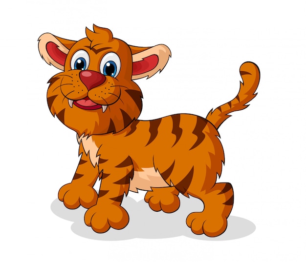Adorable tigre de dibujos animados