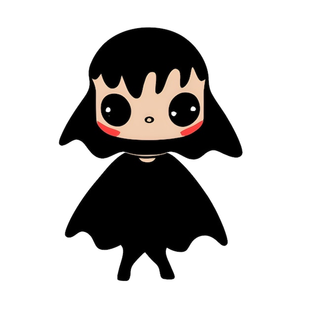 adorable, vampiro, niña, ilustración