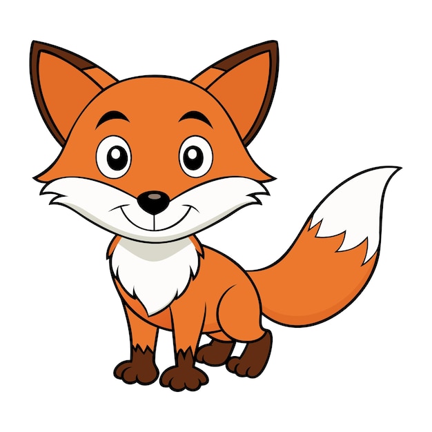 Adorable Vector Fox Diseño caprichoso de la vida silvestre