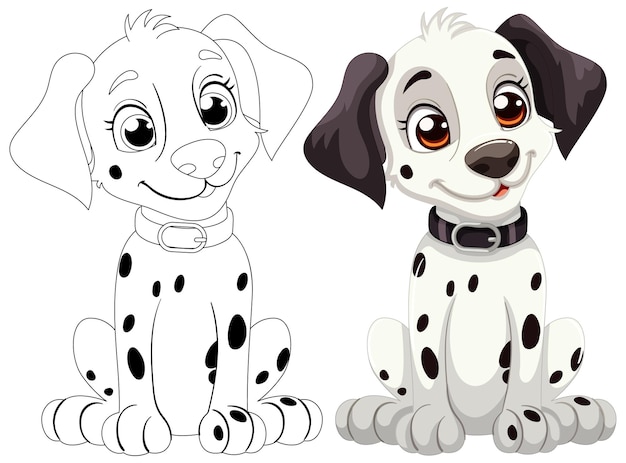 Vector adorables cachorros de dibujos animados de dalmacia