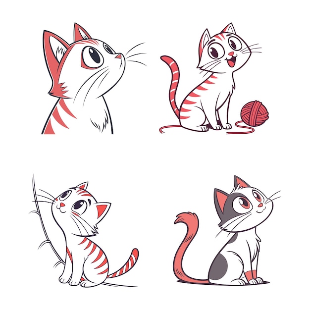 Los adorables gatitos de dibujos animados
