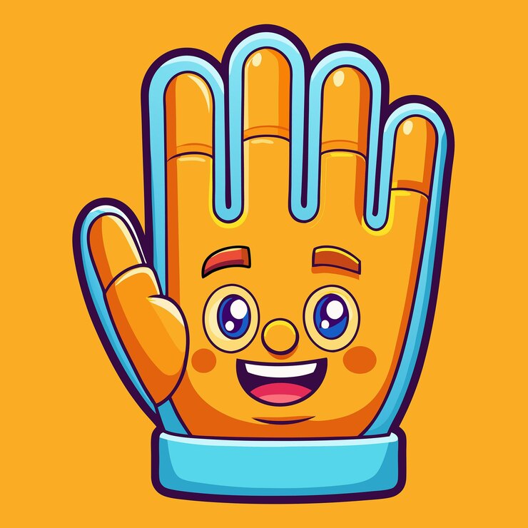 Vector adorables guantes de salud ilustración de icono de dibujos animados para conceptos médicos y de atención médica
