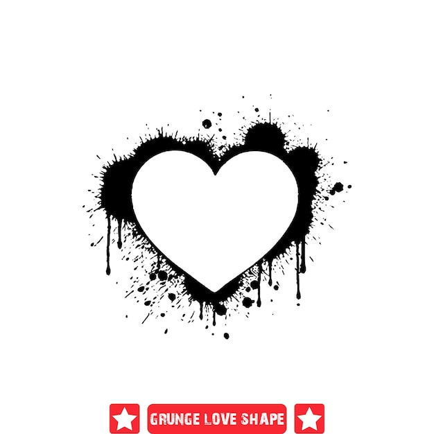 Adoración Vintage Grunge Amor Diseños de silueta para temas retro