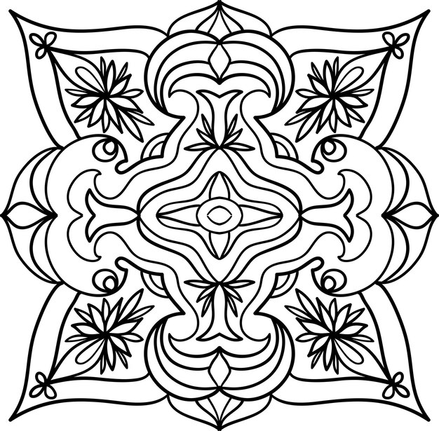 Adorno abstracto. Elemento de diseño de encaje decorativo dibujado a mano.