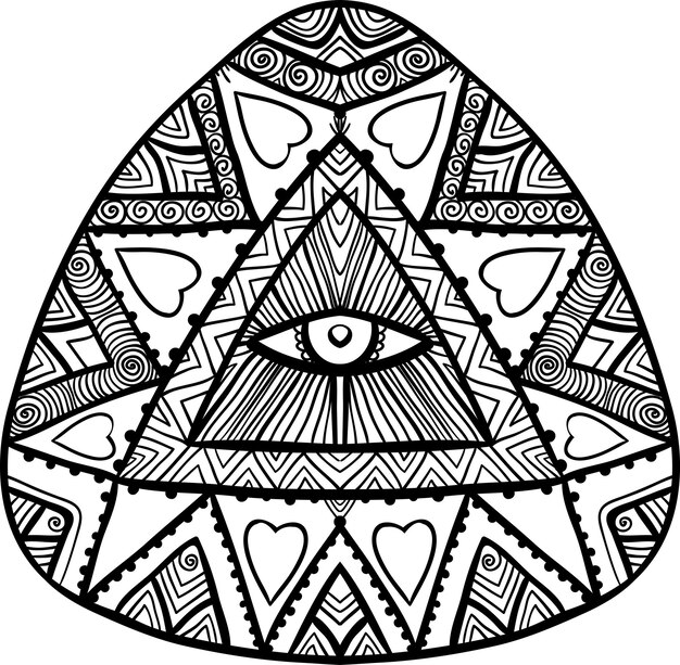 Adorno abstracto. Patrón decorativo de Tatoo. Elemento de diseño.