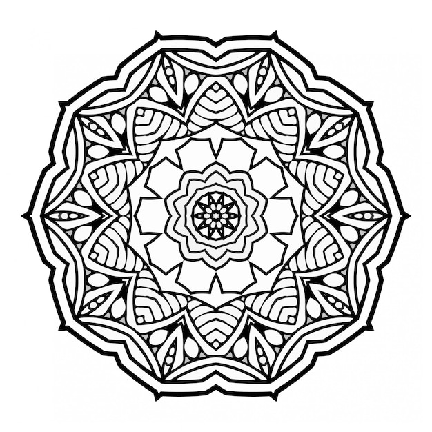 Adorno abstracto redondo con estilo mandala