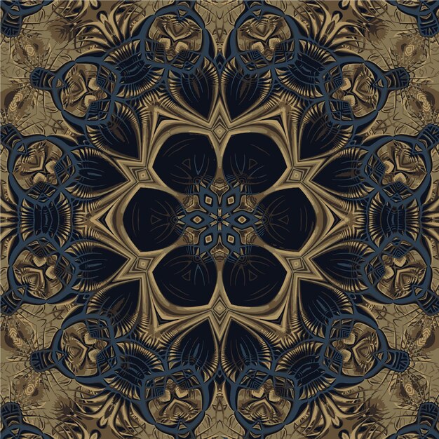 Adorno Árabe Fondo Oriental Étnico Mandala Amuleto Patrón Geométrico Floral Abstracto