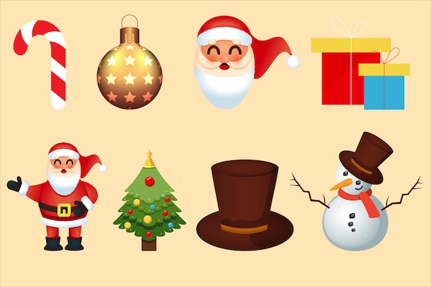 Adorno de árbol de Navidad Elementos de diseño de Navidad Arte vectorial