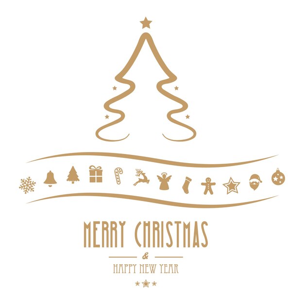adorno de árbol de Navidad feliz fondo aislado