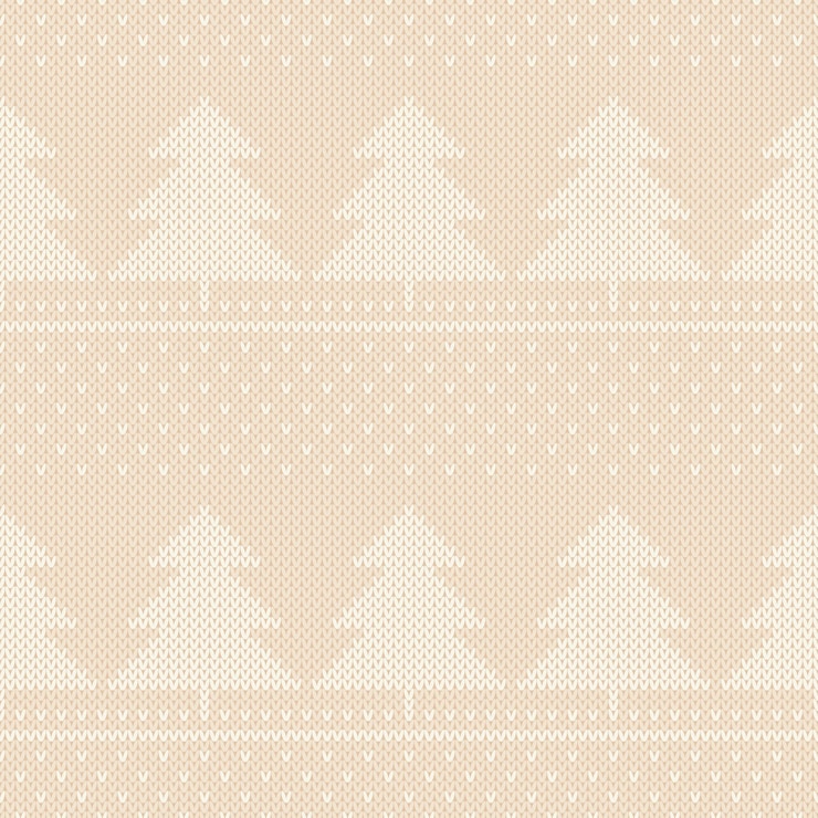 Vector adorno de árboles de navidad de patrón de punto de vacaciones de invierno