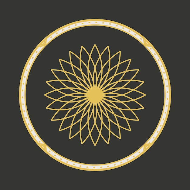 Adorno asiático tradicional Vector símbolo geométrico árabe circular