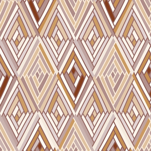 Adorno de azulejo zig zag Patrón sin costuras de mosaico de rombo dibujado a mano Fondo boho vintage