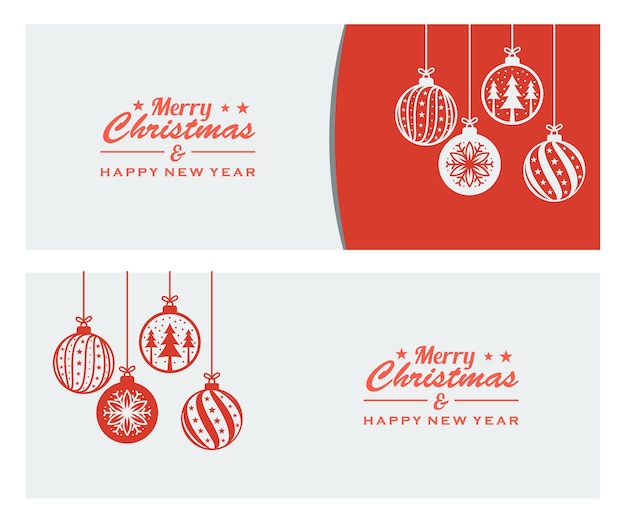 adorno de banner de Navidad colgando fondo rojo aislado