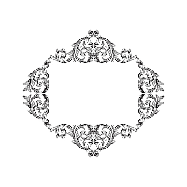 Adorno barroco clásico. Elemento decorativo de diseño en filigrana.