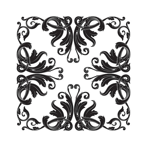 Vector adorno barroco clásico. elemento decorativo de diseño en filigrana.